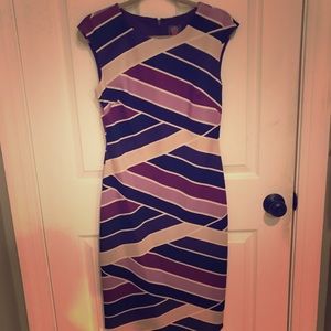 Purple stripped knee length Vince Camuto dress